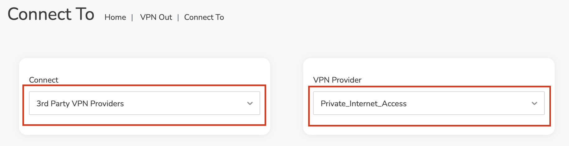 Roqos PIA select provider Roqos PIA select provider